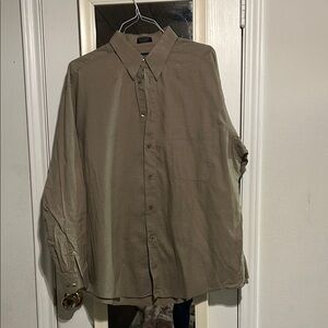 Liz Baker Men's Brown Casual Button-Down Shirt